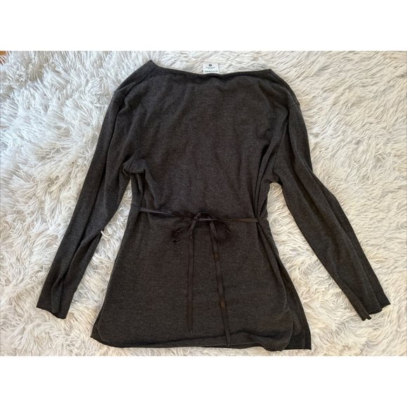 Motherhood Maternity Gray Long Sleeve Top Medium Cotton Blend Shirt Embellished - Picture 3 of 3